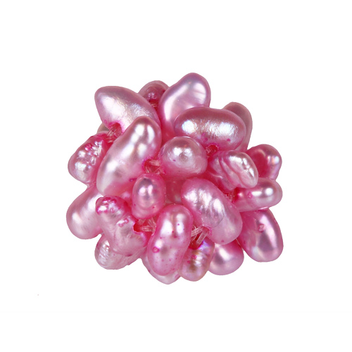 Perlenball, Perlenkugel, Ã˜11-12mm, Süßwasserperlen, pink/rosa